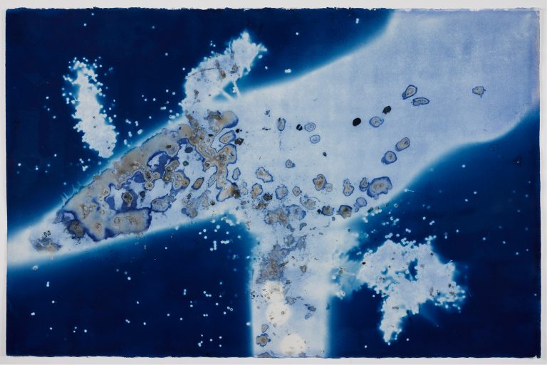 O.T._2 „Das ozeanische Gefühl“, Serie 2, Kontaktprint auf Büttenpapier, 101 x 66 cm, 2020, Unikat