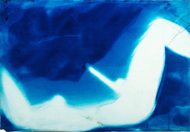 O.T. 1, „Das ozeanische Gefühl“, Serie 3, Kontaktprint auf Transparentpapier, 66 x 96 cm, 2021, Unikat