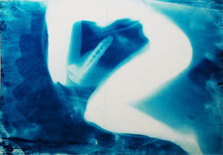 O.T. 7, „Das ozeanische Gefühl“, Serie 3, Kontaktprint auf Transparentpapier, 66 x 96 cm, 2021, Unikat
