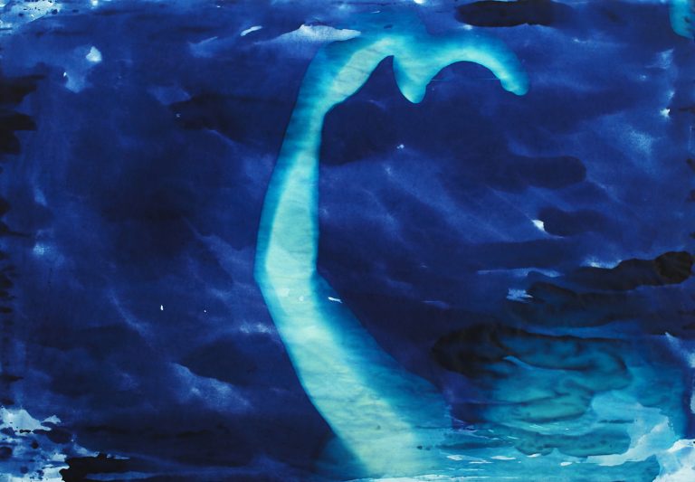 O.T. 9, „Das ozeanische Gefühl“, Serie 3, Kontaktprint auf Transparentpapier, 66 x 96 cm, 2021, Unikat